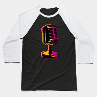 Vintage Mic - Music is Life Baseball T-Shirt